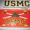 License Plate: USMC. Donated by Dave Johnson.